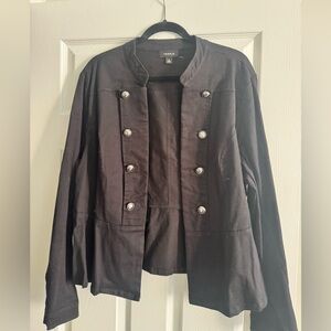 Torrid Black Blazer with Tailored Fit and Stand-Up Collar